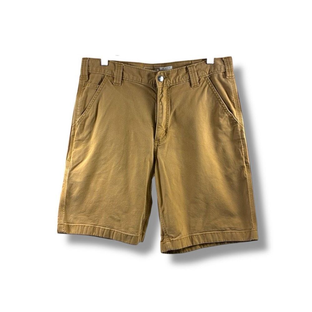 Carhartt Relaxed Fit Canvas Work Shorts in Mustard Yellow Size 34